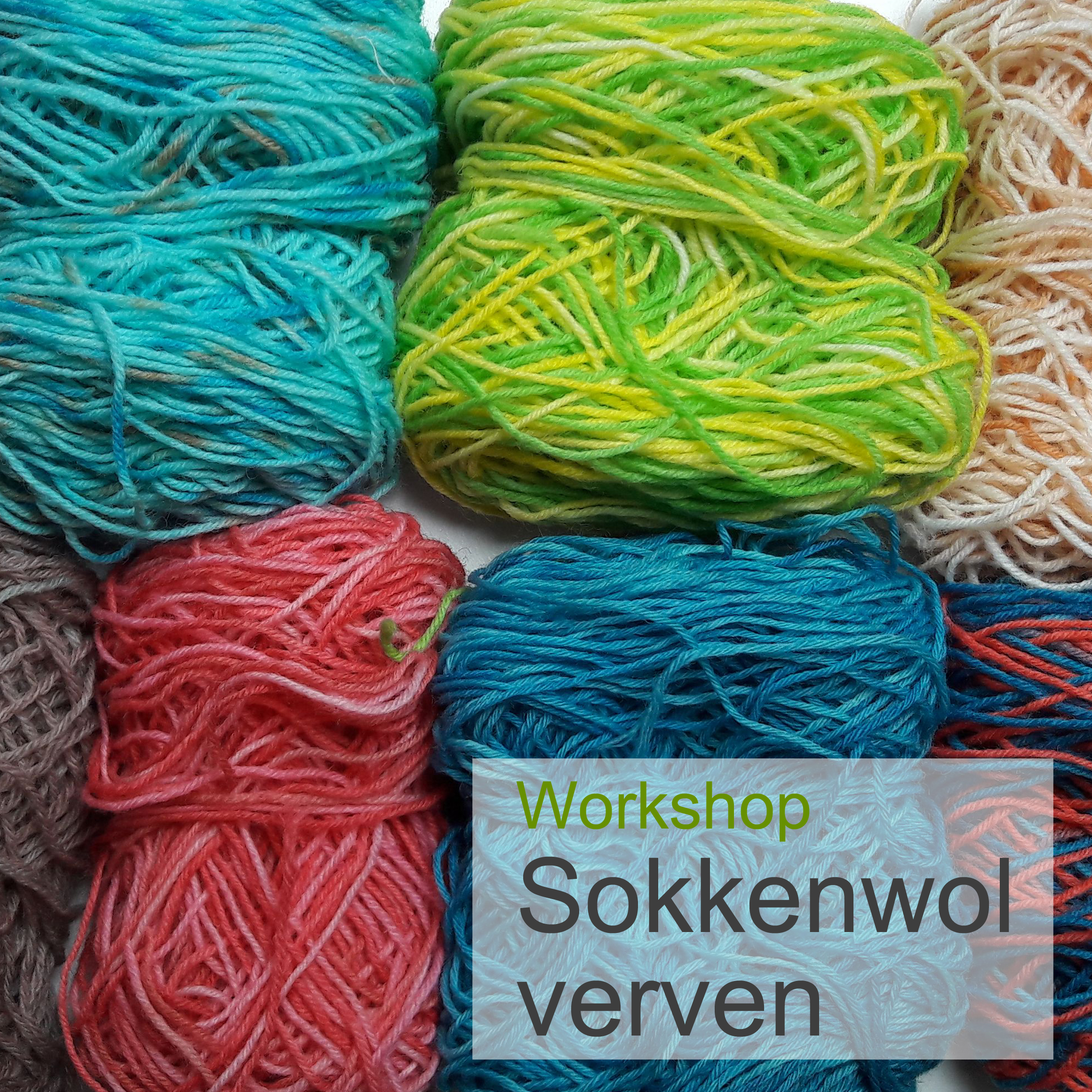 Reclame Sockenwolle quadrat mit text